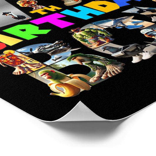 第5誕生日ボーイイタリアンブレインロ子供へッド ポスター (角)