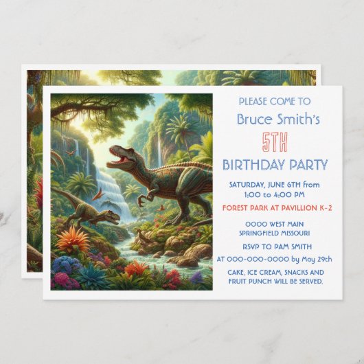 第5誕生日ボーイダノーズパーティの招待状 招待状 (正面/裏面)