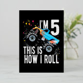 第5誕生日ボーイモンスタートラック 箔シーズンカード (立ち正面)