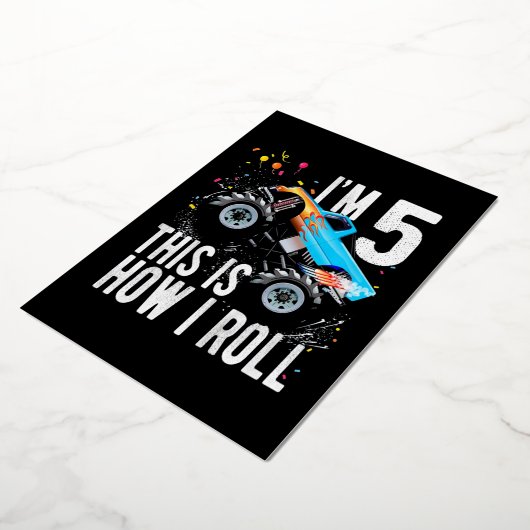 第5誕生日ボーイモンスタートラック 箔シーズンカード (回転した状態)