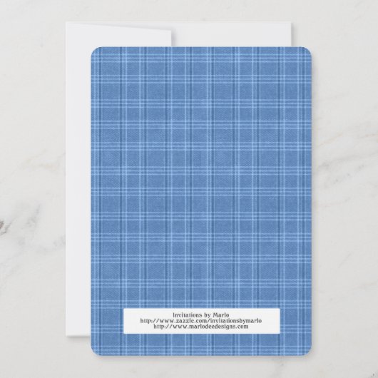 第5誕生日ボーイ招待状テディベアトレイン 招待状 (裏面)