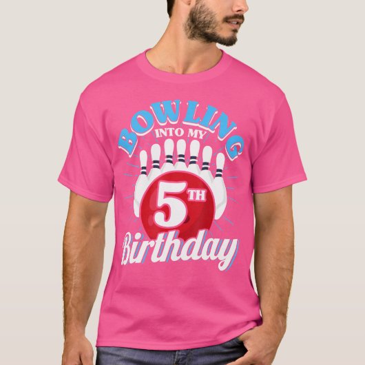 第5誕生日ボーリングテーマボーリングの誕生日K Tシャツ (正面)