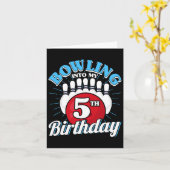 第5誕生日ボーリングテーマボーリングイン誕生日K カード (黄色い花)