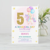 第5誕生日ユニコーン誕生日招待状 招待状 (スタンド正面)