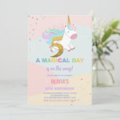 第5誕生日ユニコーン誕生日招待状 招待状 (スタンド正面)