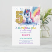 第5誕生日ユニコーン誕生日招待状 招待状 (スタンド正面)