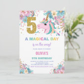 第5誕生日ユニコーン誕生日招待状 招待状 (スタンド正面)