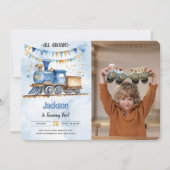 第5誕生日列車のパーティー写真 招待状 (正面)