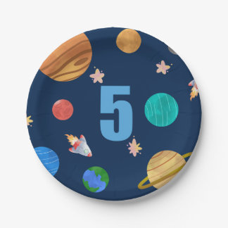 第5誕生日太陽の系惑星 ペーパープレート
