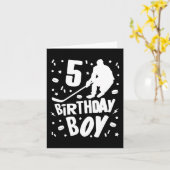 第5誕生日少年アイスホッケーキッズ5歳パーティー カード (黄色い花)