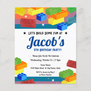 第5誕生日建物ブロックおもしろい少年