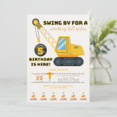 第5誕生日建築クレーン招待状 招待状 (スタンド正面)