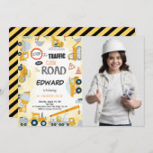 第5誕生日建築ボーイフォト招待状 招待状 (正面/裏面)