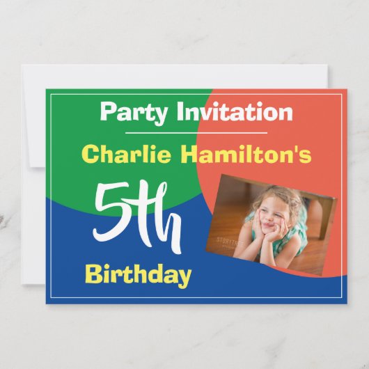 第5誕生日招待状と写真 (正面)
