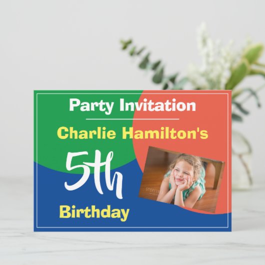 第5誕生日招待状と写真 (スタンド正面)