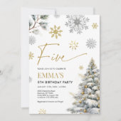 第5誕生日招待状ウィンターファイブ誕生日 招待状 (正面)