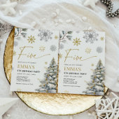 第5誕生日招待状ウィンターファイブ誕生日 招待状