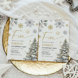 第5誕生日招待状ウィンターファイブ誕生日 招待状