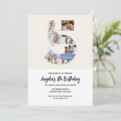 第5誕生日招待状ミニマリスト – 第5位 招待状 (スタンド正面)