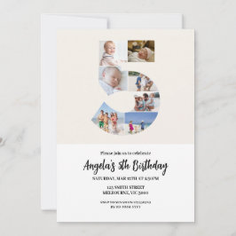 第5誕生日招待状ミニマリスト – 第5位 招待状