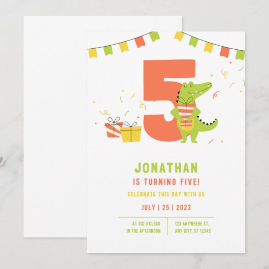 第5誕生日招待状 招待状 (正面/裏面)
