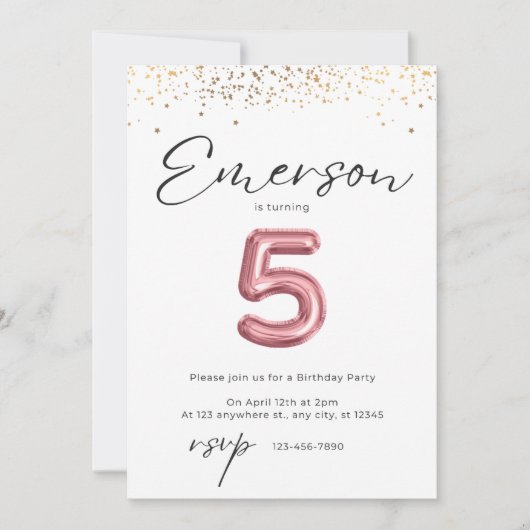 第5誕生日招待状 招待状 (正面)