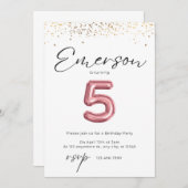第5誕生日招待状 招待状 (正面/裏面)