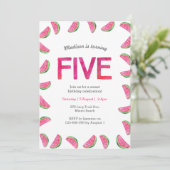 第5誕生日招待状 |熱帯スイカピンク 招待状 (スタンド正面)