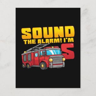 第5誕生日消防士 ラブリーデザイン チラシ