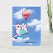 第5誕生日猫とバルーンカード カード (正面)