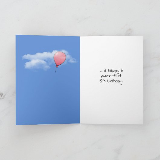 第5誕生日猫とバルーンカード カード (内部)