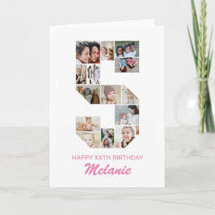 第5誕生日番号5フォトコラージュパーソナライズされた カード