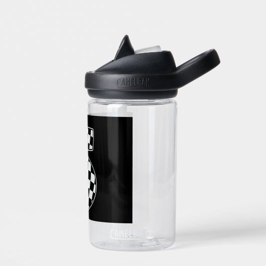 第5誕生日第市松模様に5位カーレース国旗 ウォーターボトル (左面)