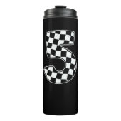 第5誕生日第市松模様に5位カーレース国旗 タンブラー (正面)