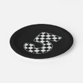 第5誕生日第市松模様に5位カーレース国旗 ペーパープレート (アングル)