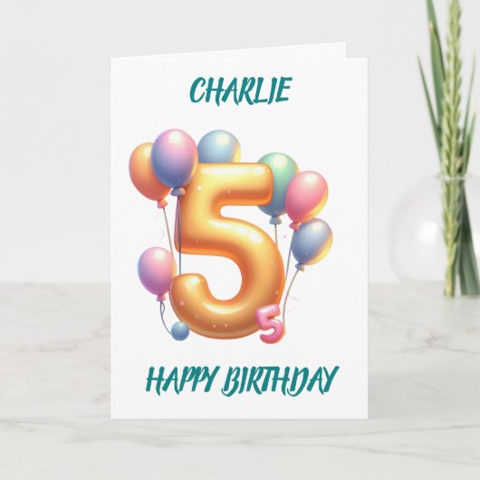 第5誕生日風船ハッピーバースデー カード (正面)