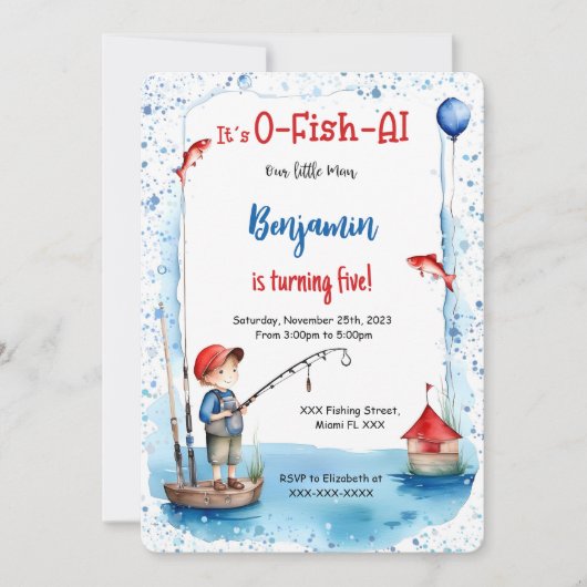 第5誕生日魚釣り 招待状 (正面)