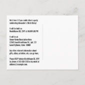 第5誕生日-おもしろい花火、レインボールック"5" ポストカード (裏面)