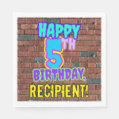 第5誕生日～おもしろい、アーバングラフィティインスパイアルック スタンダードランチョンナプキン (正面)