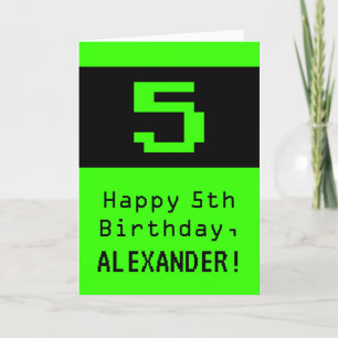 第5誕生日：ネディ/オタク系のスタイル「5」と名前 カード