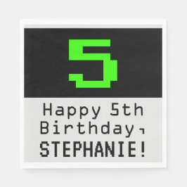 第5誕生日 – ネディ/オタク系のスタイル「5」と名前 スタンダードランチョンナプキン
