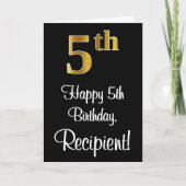 第5誕生日~豪華エレガントなフェイク金ゴールドルック# カード (正面)