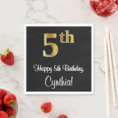 第5誕生日～豪華エレガントなフェイク金ゴールドルック# スタンダードランチョンナプキン (インサイチュ)