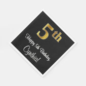 第5誕生日～豪華エレガントなフェイク金ゴールドルック# スタンダードランチョンナプキン (角)