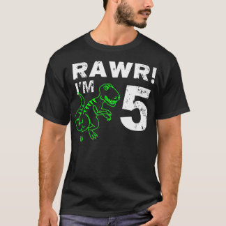 第5誕生日Rawr Im 5歳の恐竜 Tシャツ