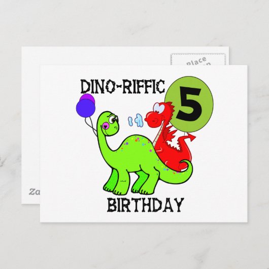 第5誕生日Tシャツとギフト ポストカード (正面/裏面)