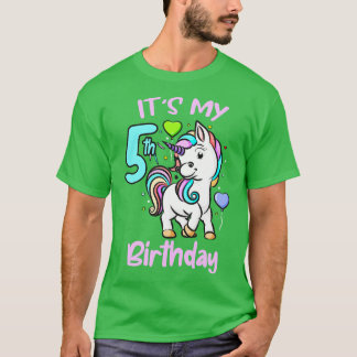 第5誕生日Unicorn子ども向けギフト Tシャツ