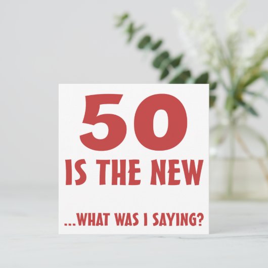 第50おもしろい誕生日ギャグギフト カード (スタンド正面)