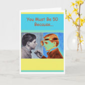 第50おもしろい誕生日コロノスコップ博士 カード (黄色い花)