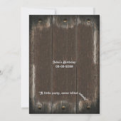 第50の誕生日の人、パーティー人、年齢、素朴な木 招待状 (裏面)